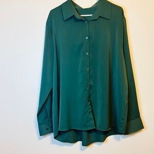 Elegant Teal Button-Down Blouse